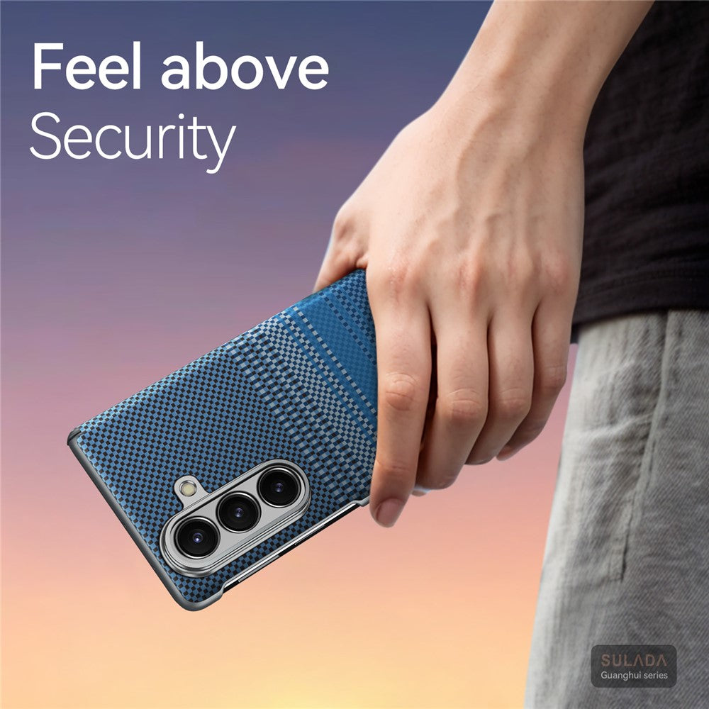 SULADA For Samsung Galaxy Z Fold7 5G Luminous Series Phone Case Auto Magnetic Alignment Wireless Charging Compatible - Moonrise Blue