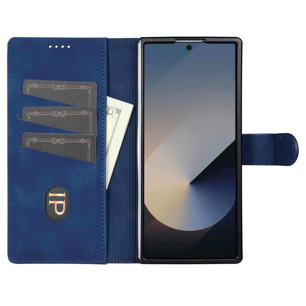 AZNS For Samsung Galaxy Z Fold7 5G Case PU Leather Wallet Phone Cover - Blue