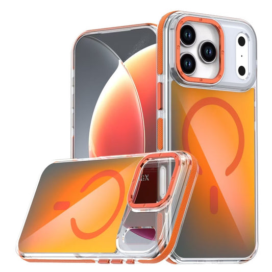 For iPhone 17 Pro Max Case Compatible with MagSafe Color Changing TPU Acrylic Phone Back Cover - Orange