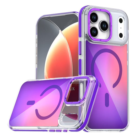 For iPhone 17 Pro Max Case Compatible with MagSafe Color Changing TPU Acrylic Phone Back Cover - Purple