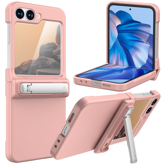 GW18 For Samsung Galaxy Z Flip7 FE 5G  /  Flip6 5G Case Rubberized Hard PC Kickstand Phone Cover - Pink