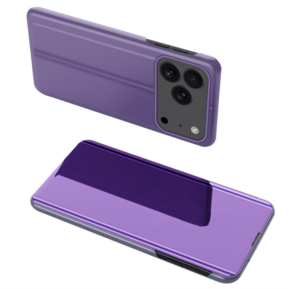 For iPhone 17 Pro Max Case View Window Stand Leather Flip Phone Cover - Purple  /  Blue
