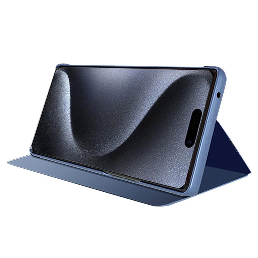 For iPhone 17 Pro Max Case View Window Stand Leather Flip Phone Cover - Purple  /  Blue