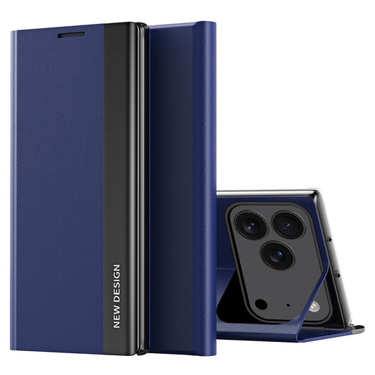 For iPhone 17 Pro Max Case Anti-Drop Leather Phone Cover with Stand - Sapphire