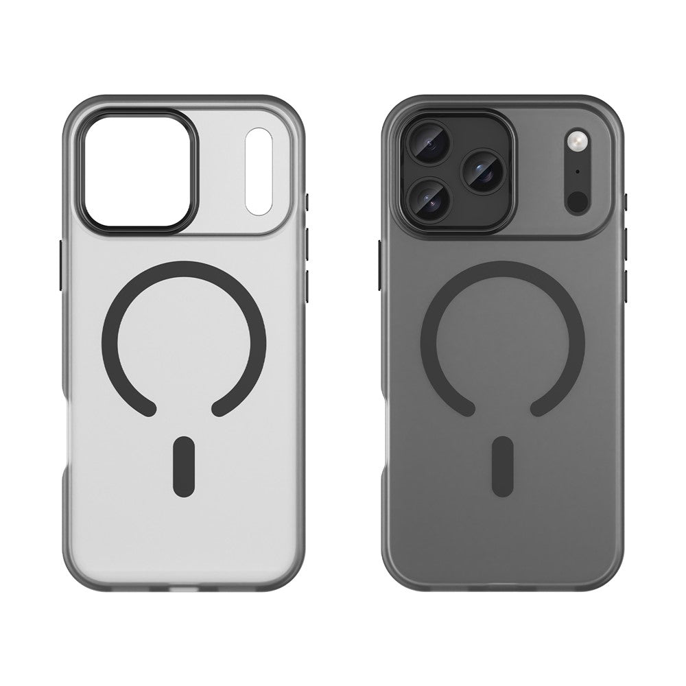 For iPhone 17 Pro Max Case Compatible with MagSafe TPU + PC Matte Translucent Phone Back Cover - Black