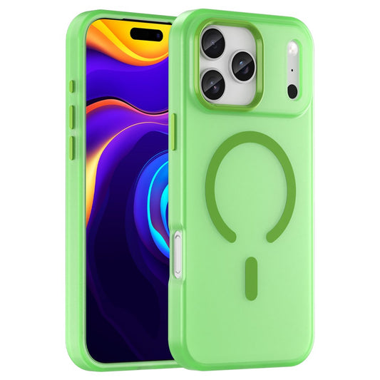For iPhone 17 Pro Max Case Compatible with MagSafe TPU + PC Matte Translucent Phone Back Cover - Green