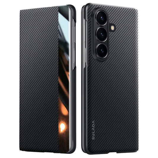 SULADA For Samsung Galaxy Z Fold7 5G Case View Window Leather Phone Cover with Auto Wake  /  Sleep - Black