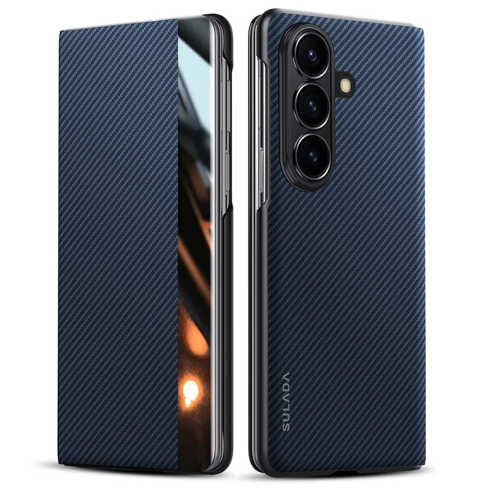 SULADA For Samsung Galaxy Z Fold7 5G Case View Window Leather Phone Cover with Auto Wake  /  Sleep - Blue