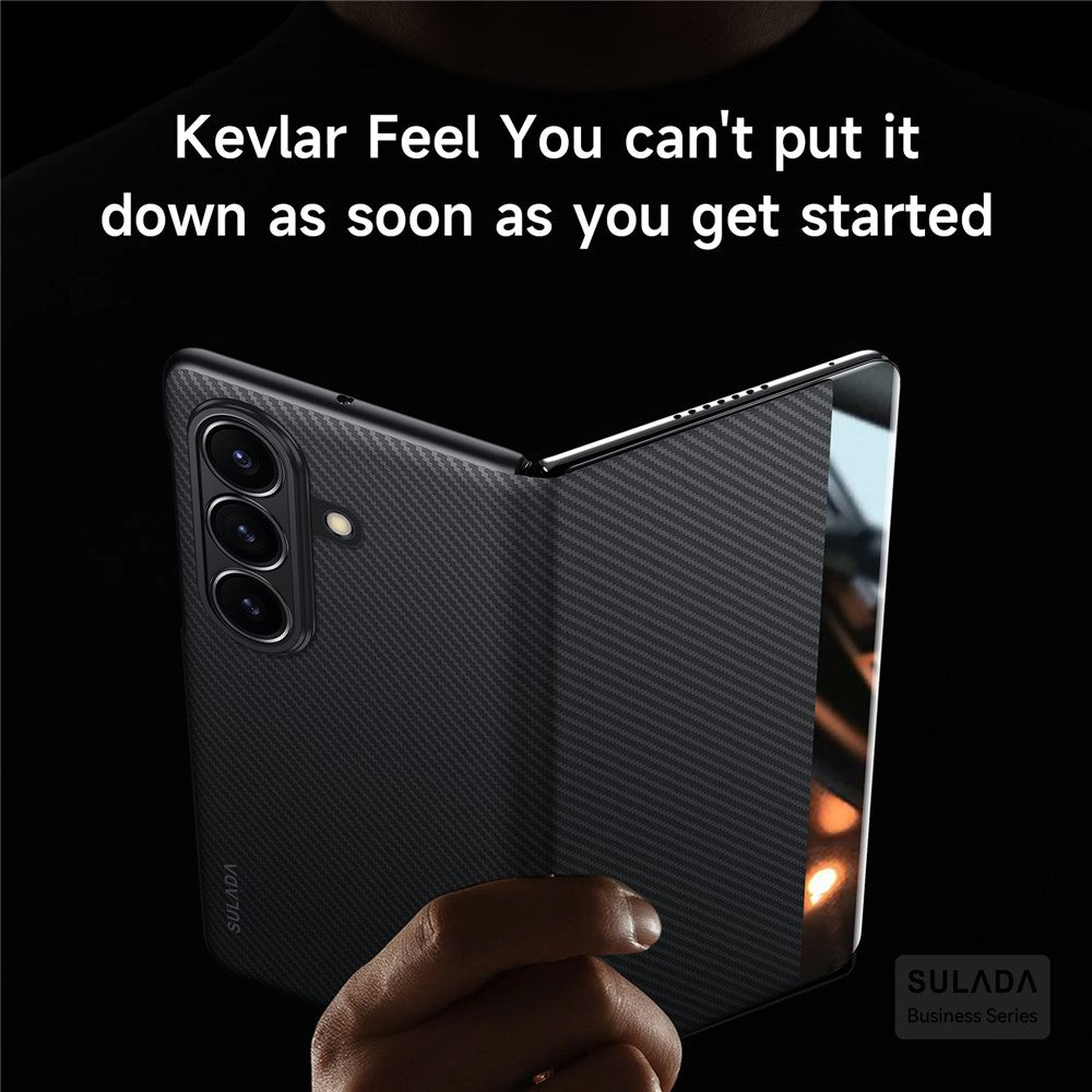 SULADA For Samsung Galaxy Z Fold7 5G Case View Window Leather Phone Cover with Auto Wake  /  Sleep - Brown