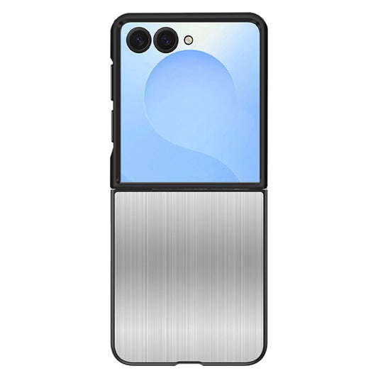 For Samsung Galaxy Z Flip7 5G Case Protective Stainless Steel + PC Phone Cover - Silver