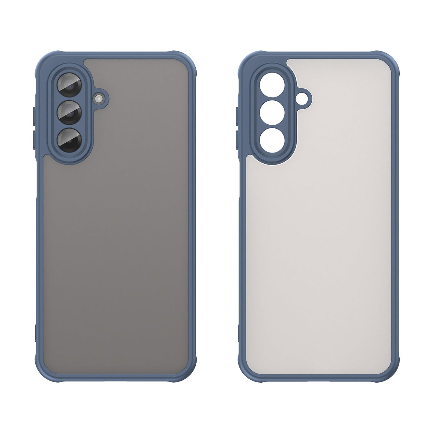 For Samsung Galaxy A17 5G Case with Screen Film WANLONFENG FD Series Skin Touch TPU PC Phone Back Cover - Blue
