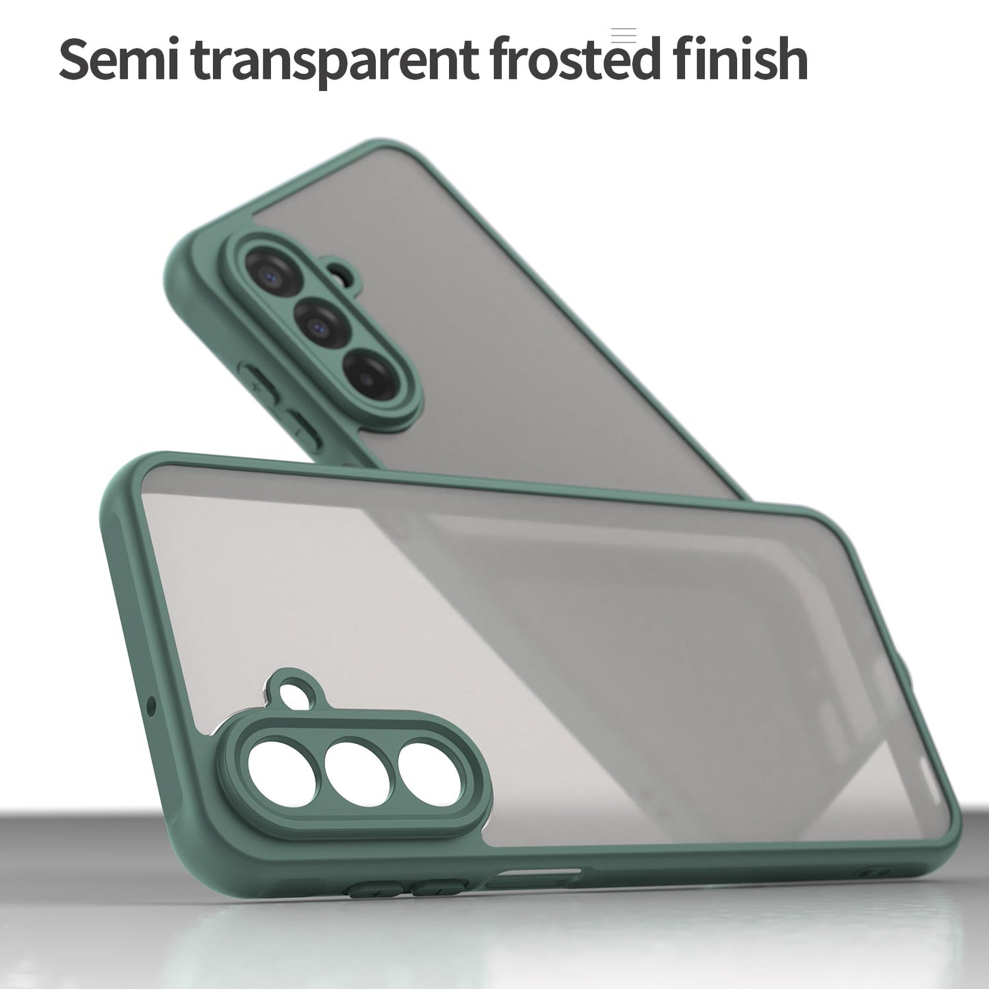 For Samsung Galaxy A17 5G Case with Screen Film WANLONFENG FD Series Skin Touch TPU PC Phone Back Cover - Green