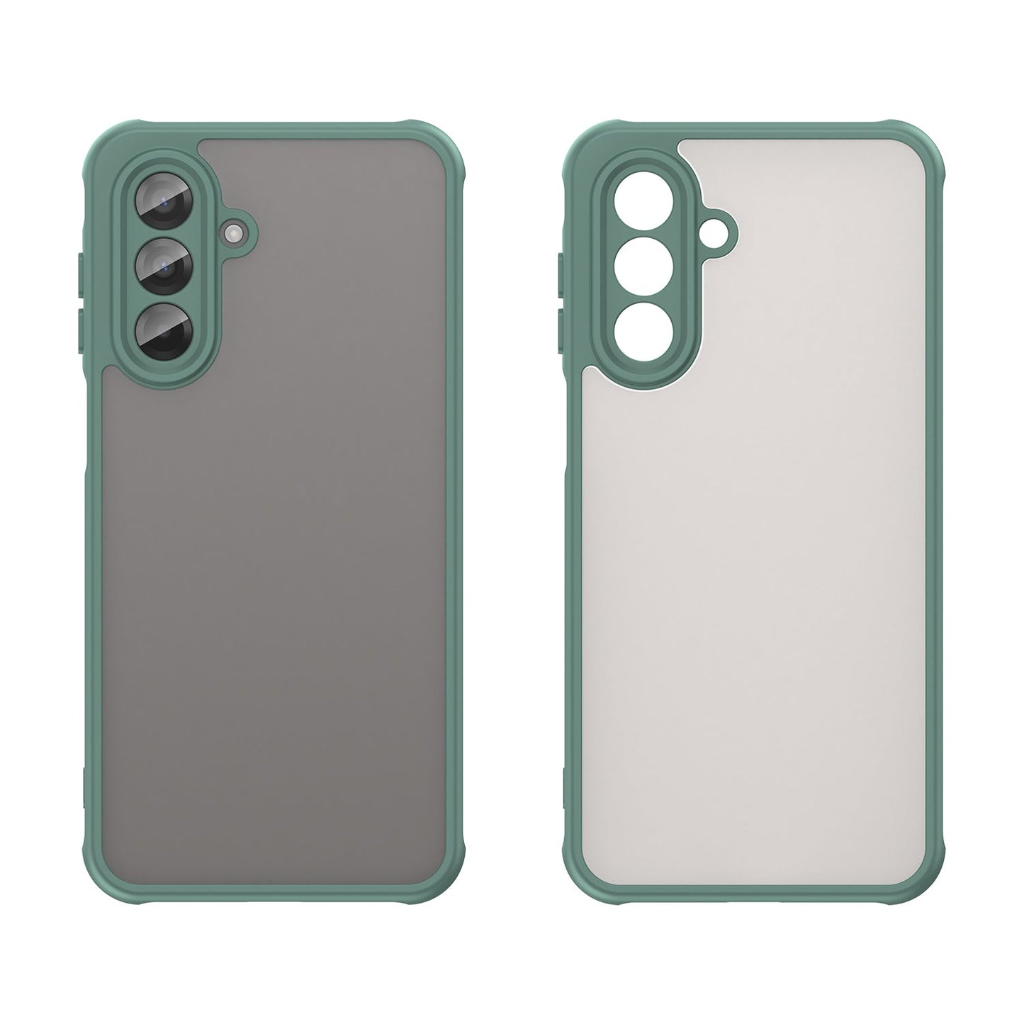 For Samsung Galaxy A17 5G Case with Screen Film WANLONFENG FD Series Skin Touch TPU PC Phone Back Cover - Green