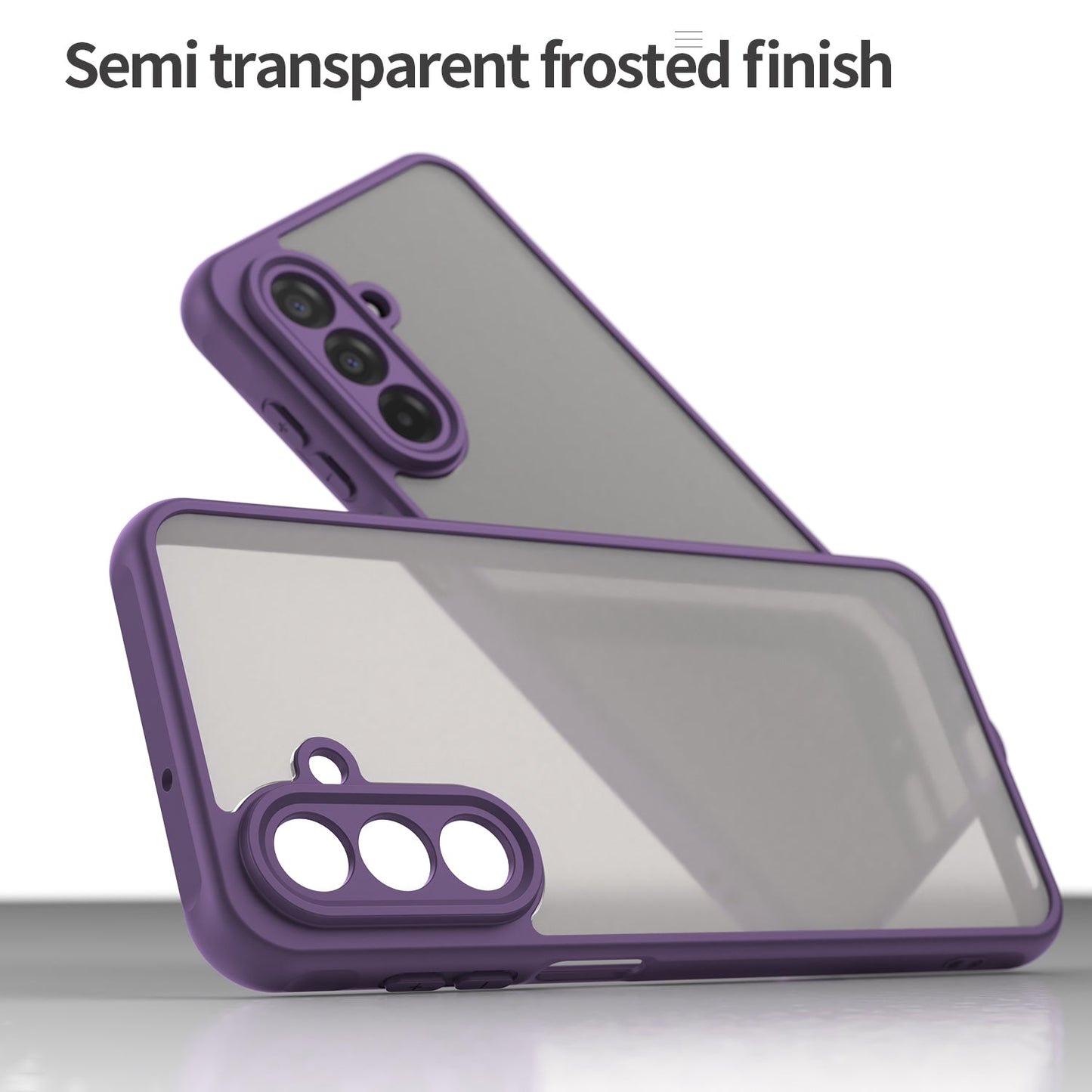 For Samsung Galaxy A17 5G Case with Screen Film WANLONFENG FD Series Skin Touch TPU PC Phone Back Cover - Purple
