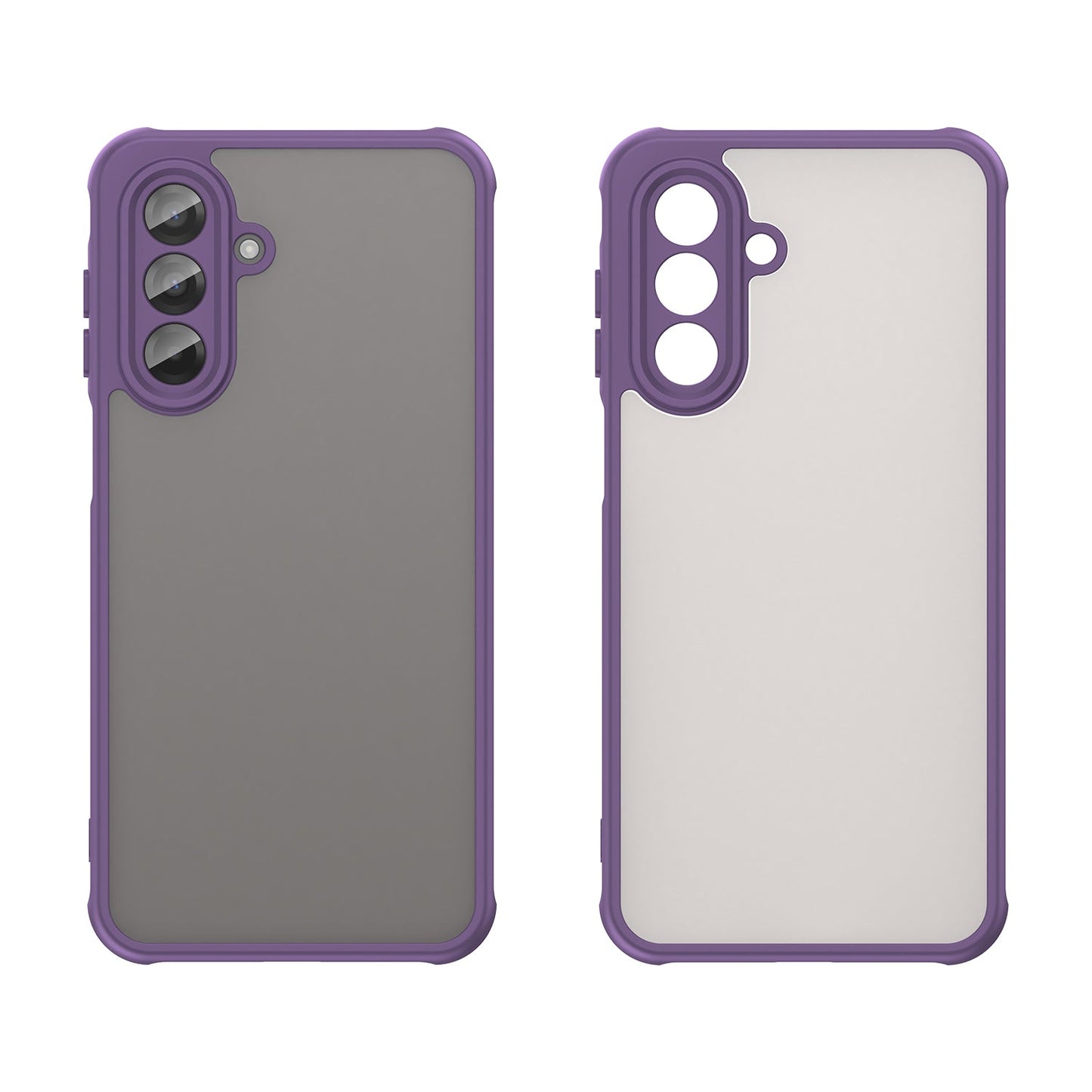 For Samsung Galaxy A17 5G Case with Screen Film WANLONFENG FD Series Skin Touch TPU PC Phone Back Cover - Purple
