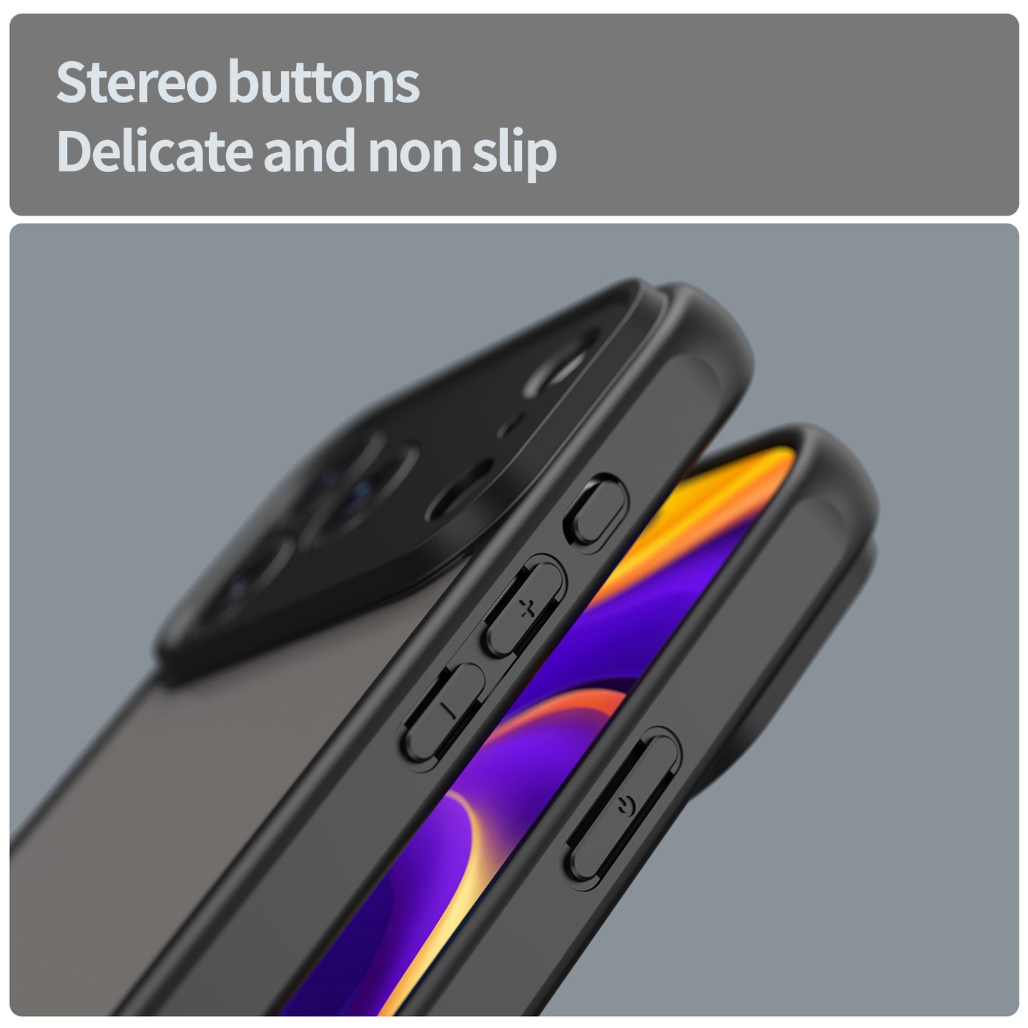 For iPhone 17 Pro Max Case with Screen Film WANLONFENG FD Series Skin Touch TPU PC Phone Back Cover - Black