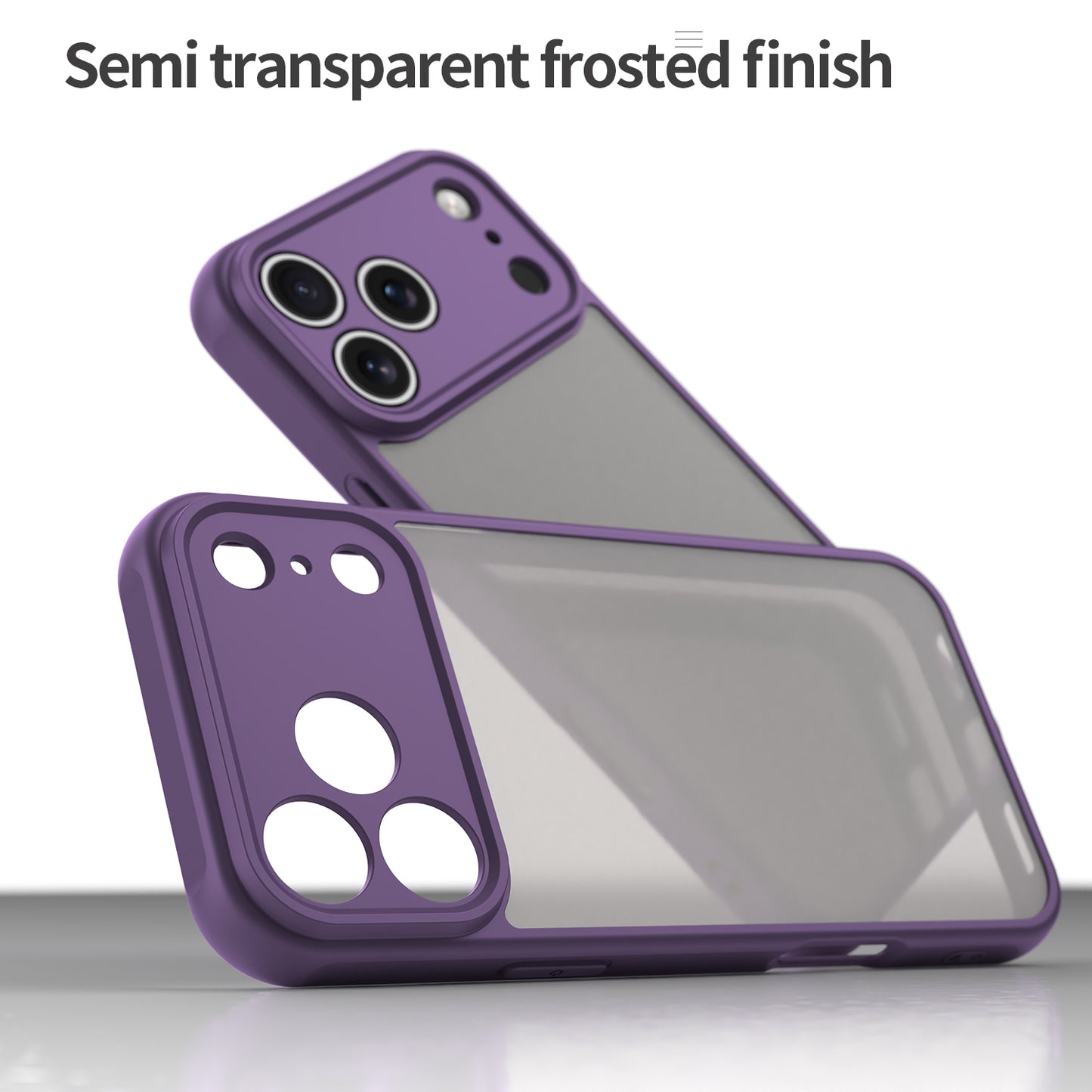 For iPhone 17 Pro Max Case with Screen Film WANLONFENG FD Series Skin Touch TPU PC Phone Back Cover - Purple