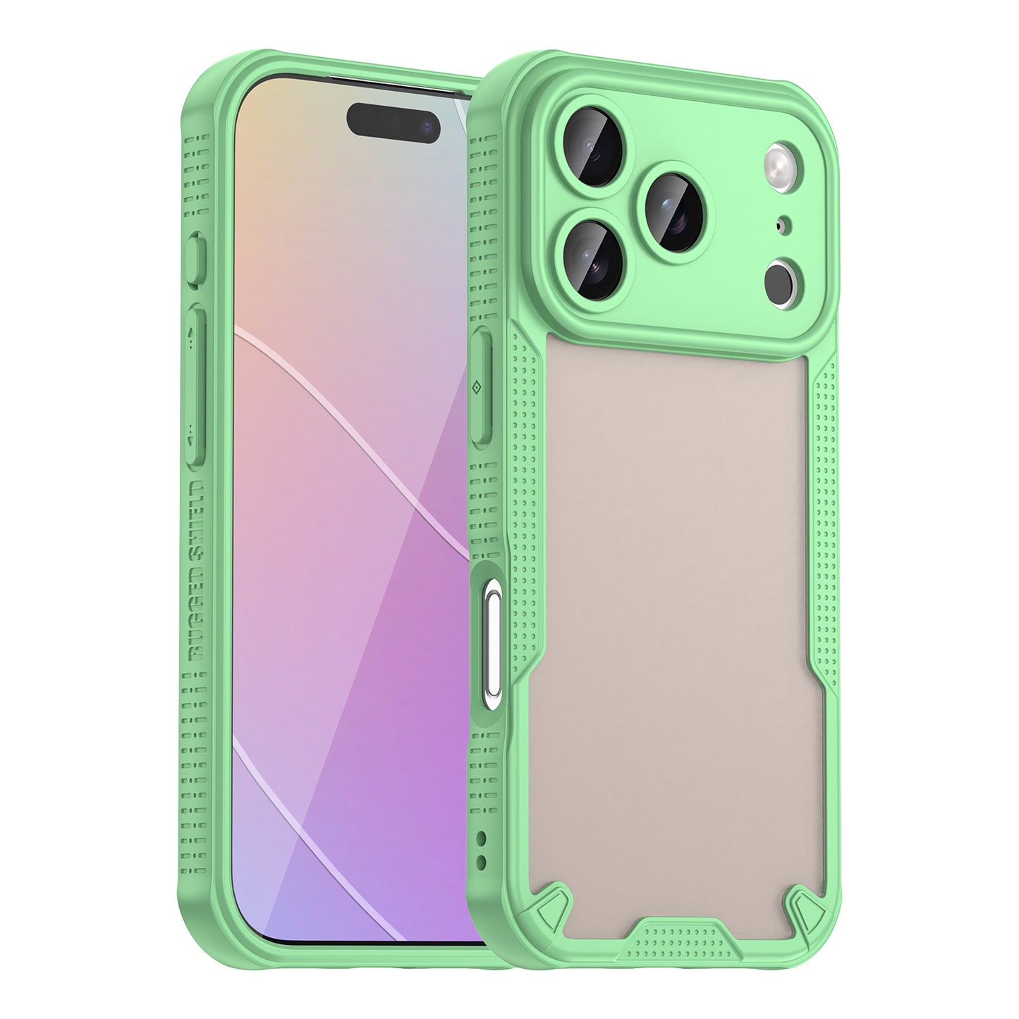 For iPhone 17 Pro Max Case WANLONFENG MFFJ Series Anti Drop TPU Phone Back Cover with Screen Film - Green