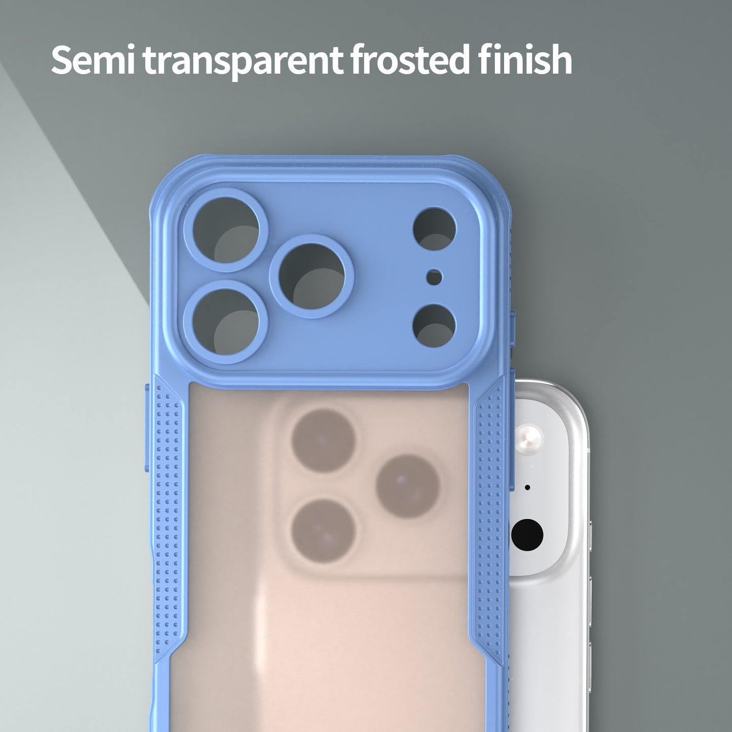 For iPhone 17 Pro Max Case WANLONFENG MFFJ Series Anti Drop TPU Phone Back Cover with Screen Film - Blue