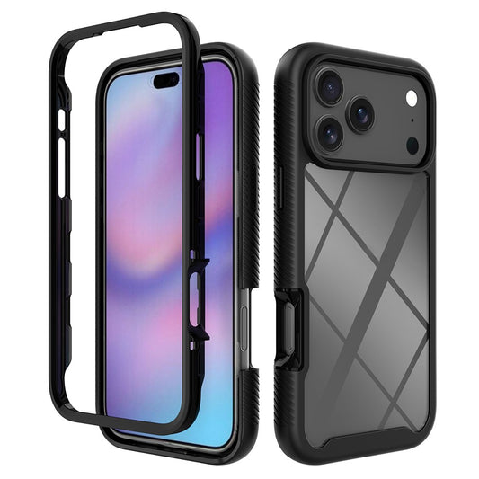 For iPhone 17 Pro Max Case Anti Drop 2 in 1 PC + TPU Phone Cover - Black