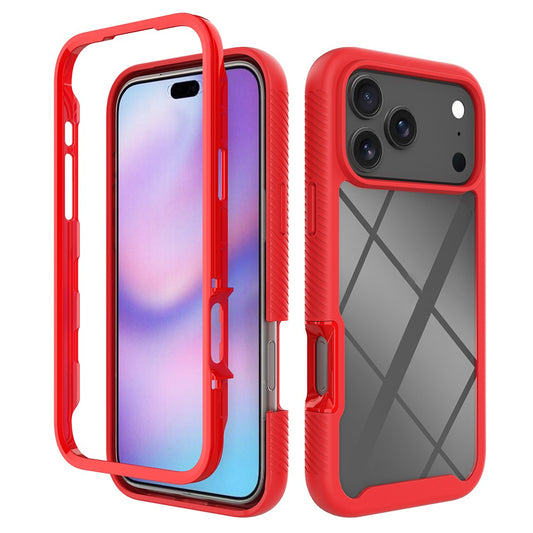 For iPhone 17 Pro Max Case Anti Drop 2 in 1 PC + TPU Phone Cover - Red