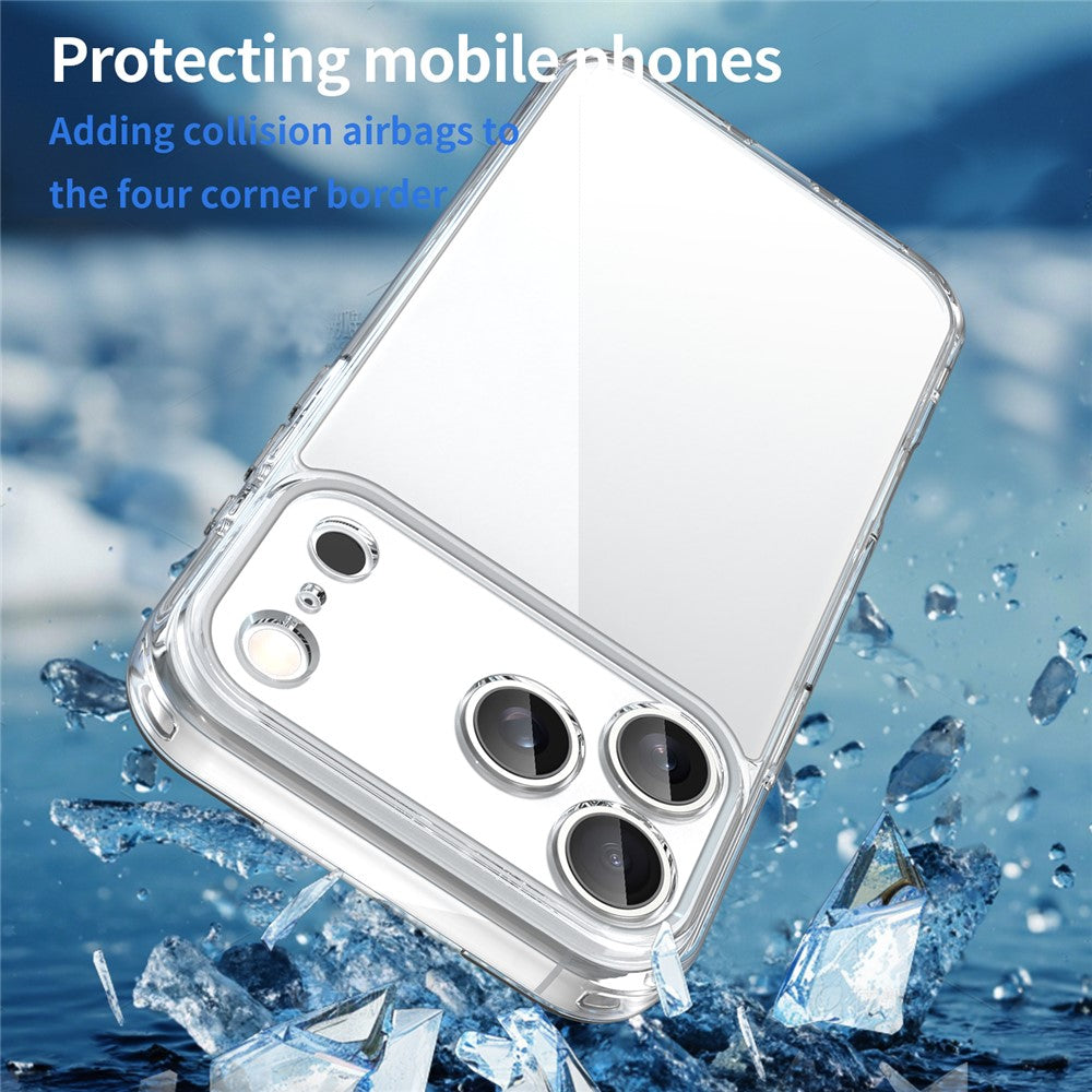 For iPhone 17 Pro Max Case TPU + Acrylic Phone Back Cover Anti Yellowing - Transparent