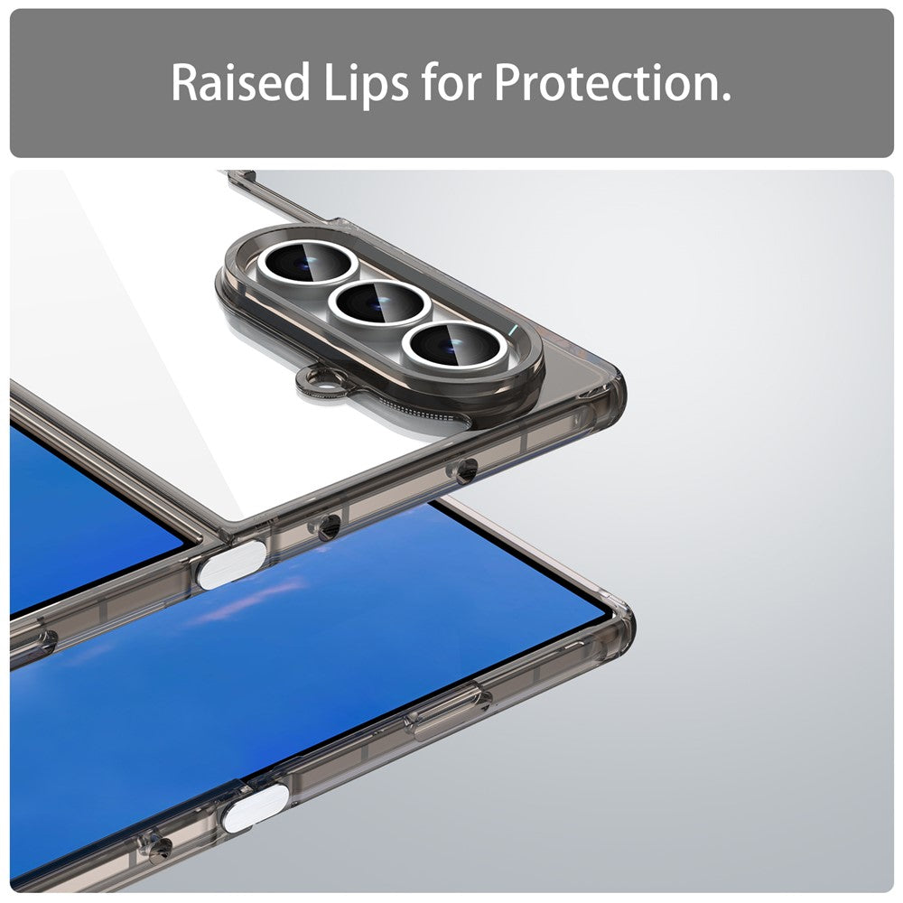 For Samsung Galaxy Z Fold7 5G Case TPU + Acrylic Phone Back Cover Anti Yellowing - Black