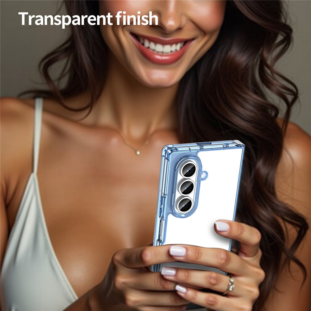 For Samsung Galaxy Z Fold7 5G Case TPU + Acrylic Phone Back Cover Anti Yellowing - Blue