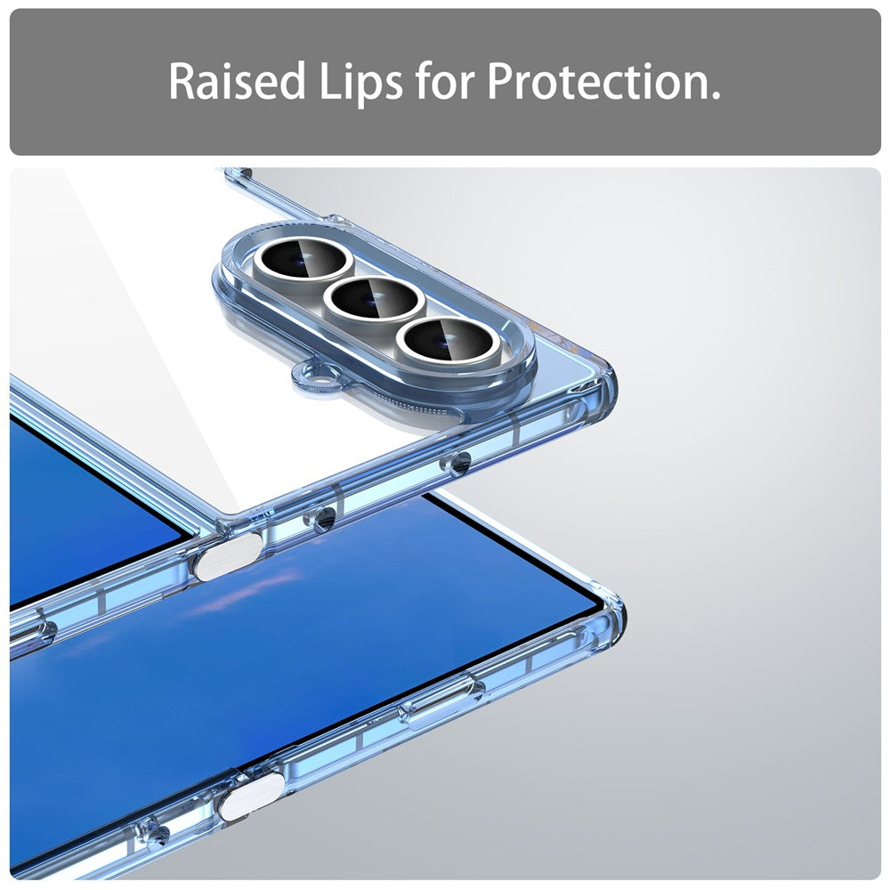 For Samsung Galaxy Z Fold7 5G Case TPU + Acrylic Phone Back Cover Anti Yellowing - Blue