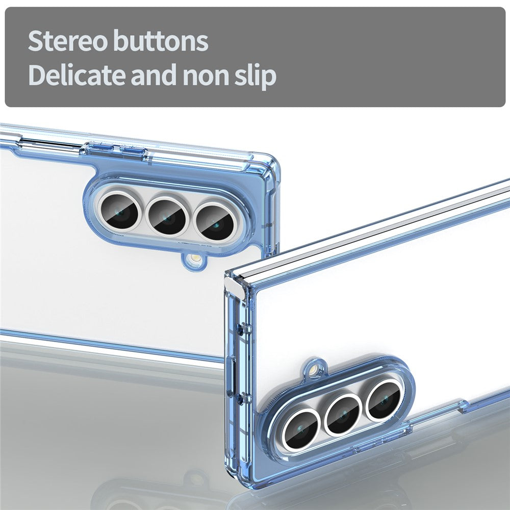 For Samsung Galaxy Z Fold7 5G Case TPU + Acrylic Phone Back Cover Anti Yellowing - Blue