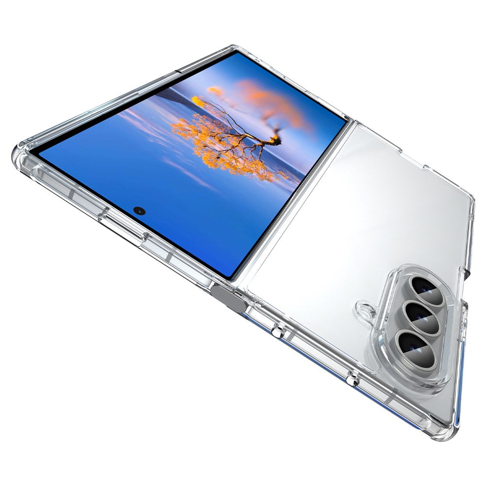 For Samsung Galaxy Z Fold7 5G Case TPU + Acrylic Phone Back Cover Anti Yellowing - Transparent