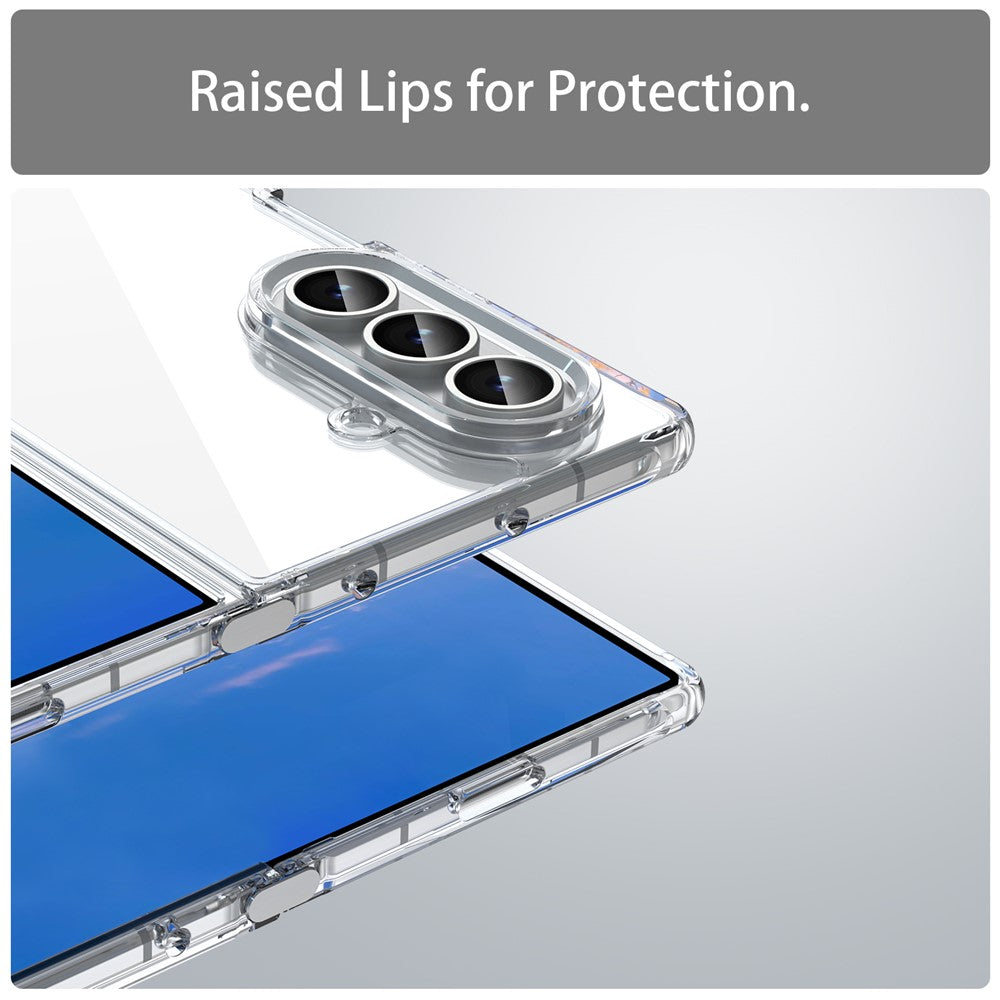 For Samsung Galaxy Z Fold7 5G Case TPU + Acrylic Phone Back Cover Anti Yellowing - Transparent