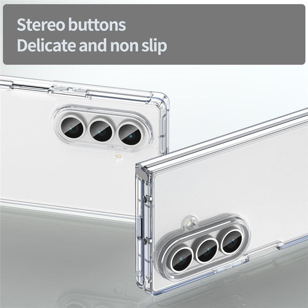 For Samsung Galaxy Z Fold7 5G Case TPU + Acrylic Phone Back Cover Anti Yellowing - Transparent