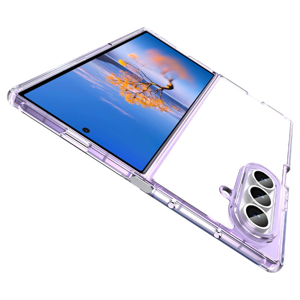 For Samsung Galaxy Z Fold7 5G Case TPU + Acrylic Phone Back Cover Anti Yellowing - Purple