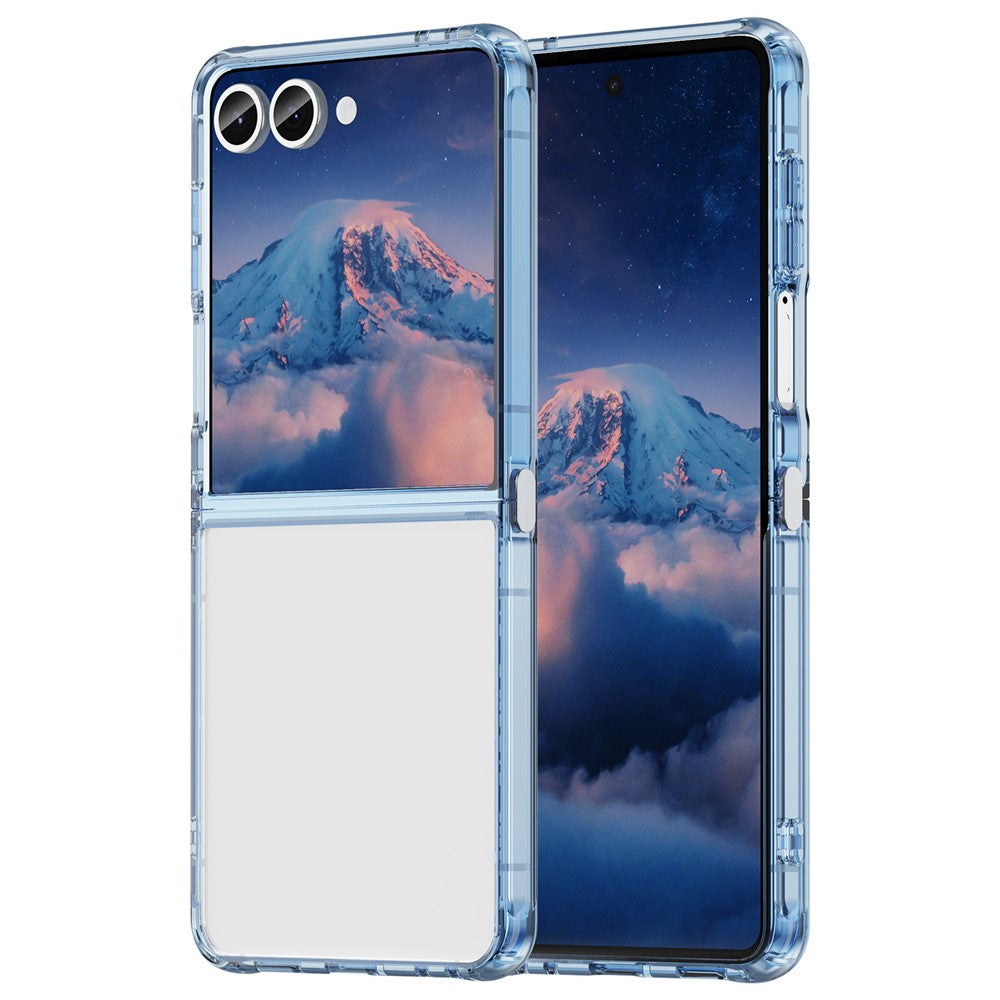 For Samsung Galaxy Z Flip7 5G Case TPU + Acrylic Phone Back Cover Anti Yellowing - Blue