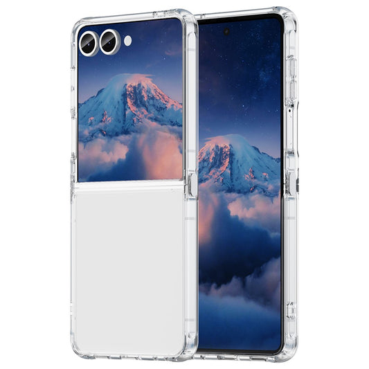 For Samsung Galaxy Z Flip7 5G Case TPU + Acrylic Phone Back Cover Anti Yellowing - Transparent