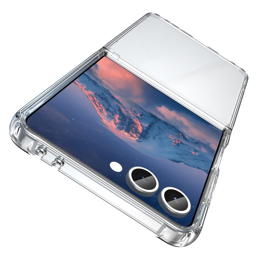 For Samsung Galaxy Z Flip7 5G Case TPU + Acrylic Phone Back Cover Anti Yellowing - Transparent