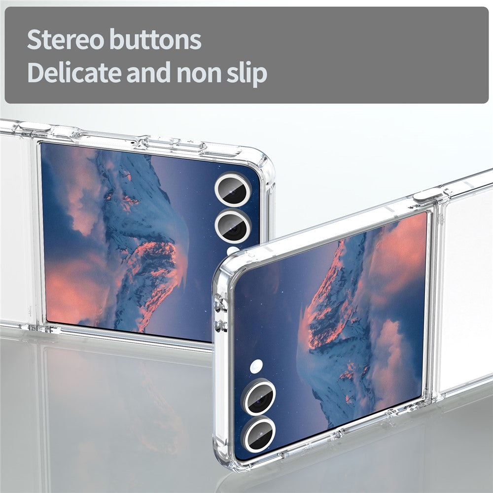 For Samsung Galaxy Z Flip7 5G Case TPU + Acrylic Phone Back Cover Anti Yellowing - Transparent