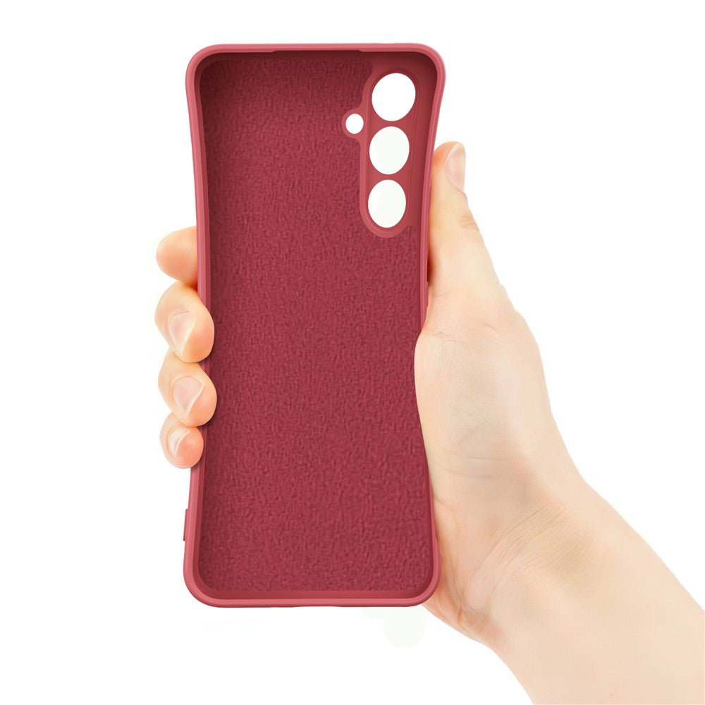 For Samsung Galaxy A17 5G Silicone Case with Strap Ring Kickstand Phone Cover - Red