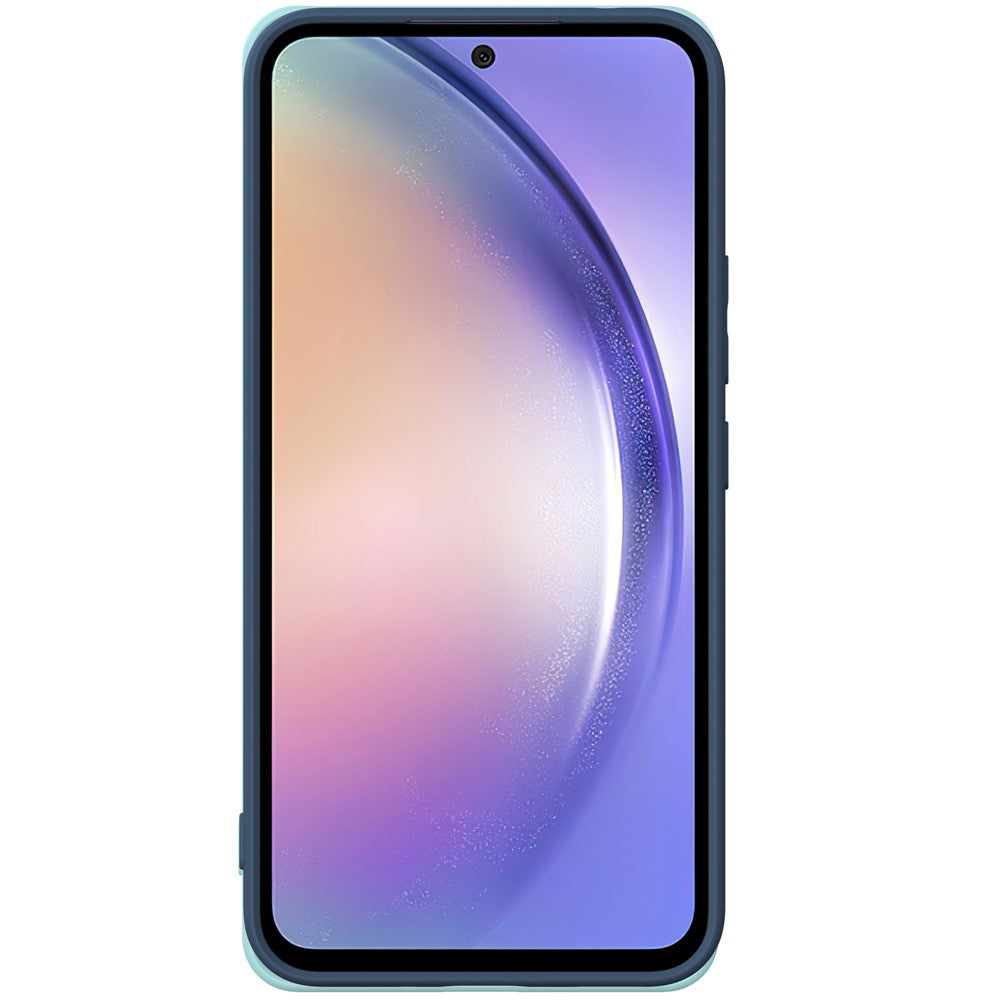 For Samsung Galaxy A17 5G Silicone Case with Strap Ring Kickstand Phone Cover - Midnight Blue