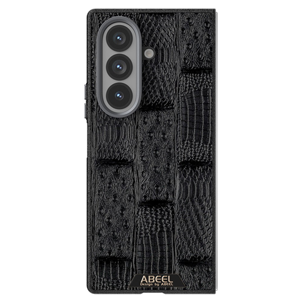 ABEEL For Samsung Galaxy Z Fold7 5G Case Compatible with MagSafe Beast Texture Micro-Embossing Back Cover - Black
