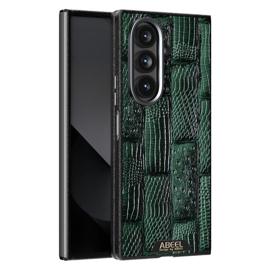 ABEEL For Samsung Galaxy Z Fold7 5G Case Compatible with MagSafe Beast Texture Micro-Embossing Back Cover - Green