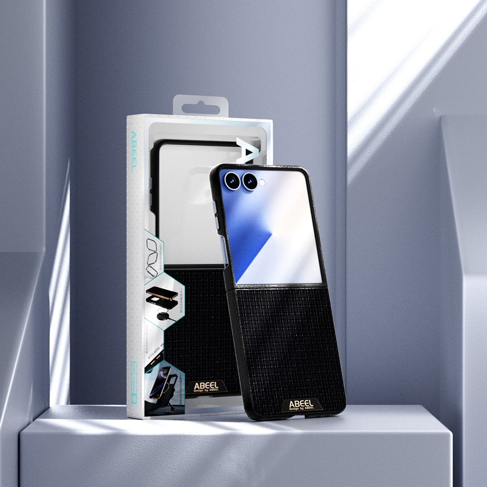 ABEEL For Samsung Galaxy Z Flip7 5G Case Compatible with MagSafe Textured Micro-Embossing Back Cover - Coffee