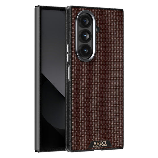 ABEEL For Samsung Galaxy Z Fold7 5G Case Compatible with MagSafe Textured Micro-Embossing Back Cover - Coffee