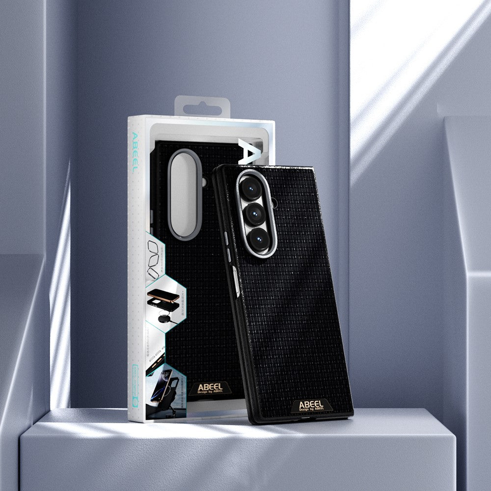 ABEEL For Samsung Galaxy Z Fold7 5G Case Compatible with MagSafe Textured Micro-Embossing Back Cover - Coffee