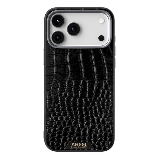 ABEEL For iPhone 17 Pro Max Case Compatible with MagSafe Crocodile Texture Micro-Embossing Back Cover - Black