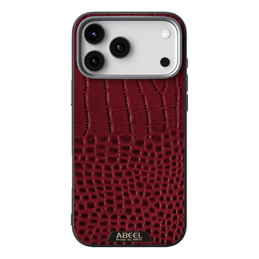 ABEEL For iPhone 17 Pro Max Case Compatible with MagSafe Crocodile Texture Micro-Embossing Back Cover - Red