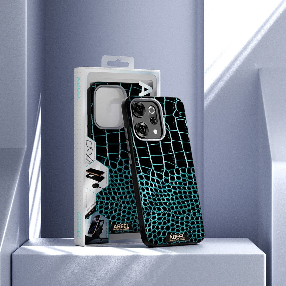 ABEEL For Oppo Reno14 Pro 5G (Global) Case Compatible with MagSafe Crocodile Texture Micro-Embossing Back Cover - Black