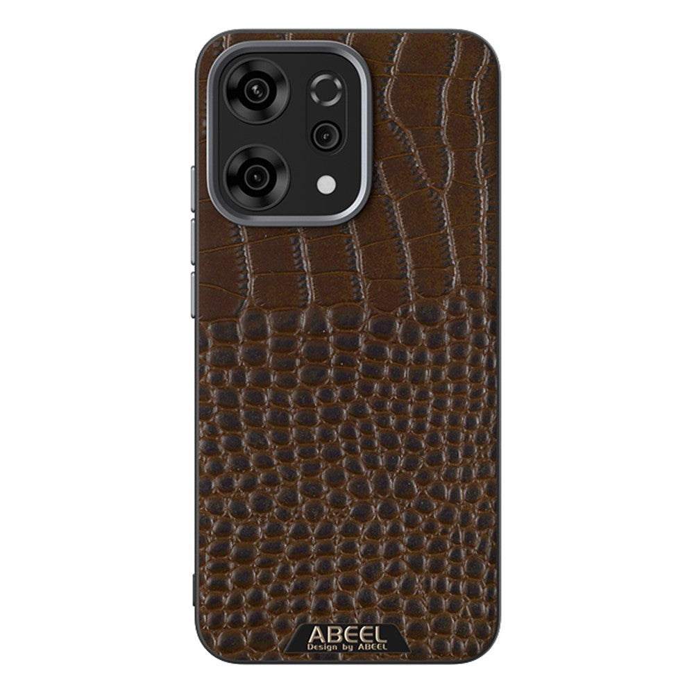ABEEL For Oppo Reno14 Pro 5G (Global) Case Compatible with MagSafe Crocodile Texture Micro-Embossing Back Cover - Coffee