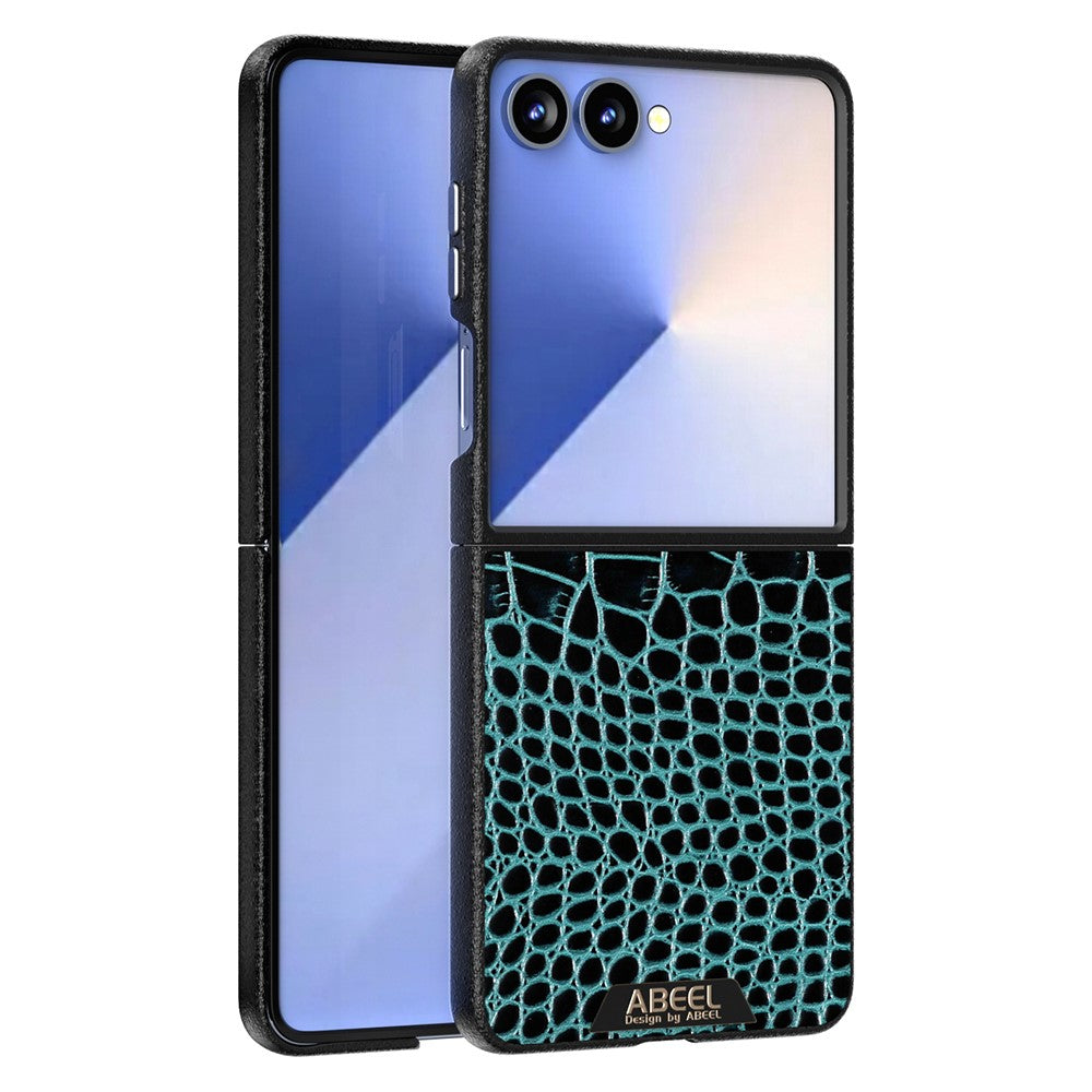 ABEEL For Samsung Galaxy Z Flip7 5G Case Compatible with MagSafe Crocodile Texture Micro-Embossing Back Cover - Green